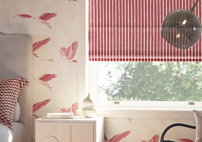 Vintage Stripe, Bowler Red - Roman Blind - Image 5